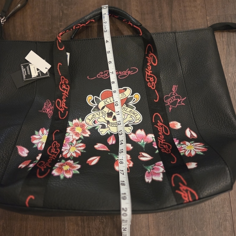 Nwt Y2k Ed Hardy Large Weekender Duffle Travel Bag “Love Kills Slowly” View 6